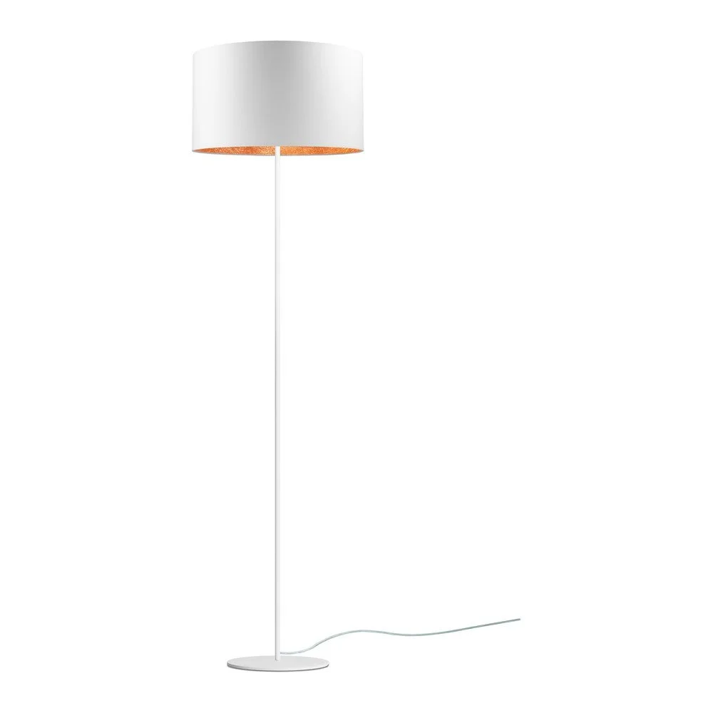 Bílá stojací lampa s detailem v měděné barvě Sotto Luce Mika, ⌀ 40 cm v:1220936 Bílá stojací lampa s detailem v měděné barvě Sotto Luce Mika, ⌀ 40 cm v:1220936
