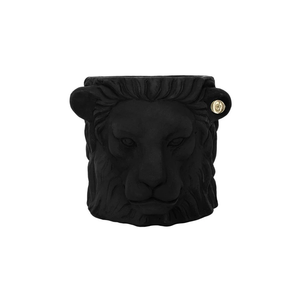 Černý květináč Garden Glory Lion, výška 20 cm v:1013690
