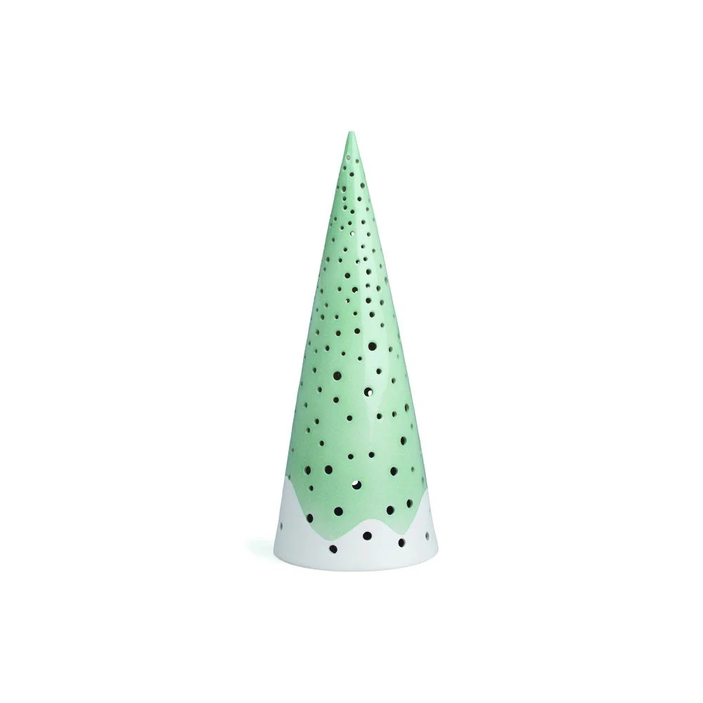 Zelený vánoční svícen z kostního porcelánu Kähler Design Nobili, výška 30 cm v:1301376