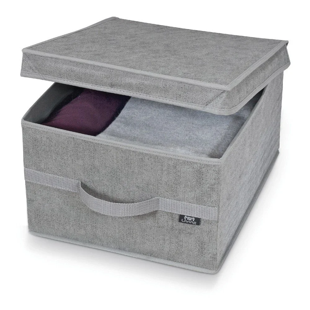 Šedý úložný box Domopak Stone Large, 50 x 38 cm v:1269630