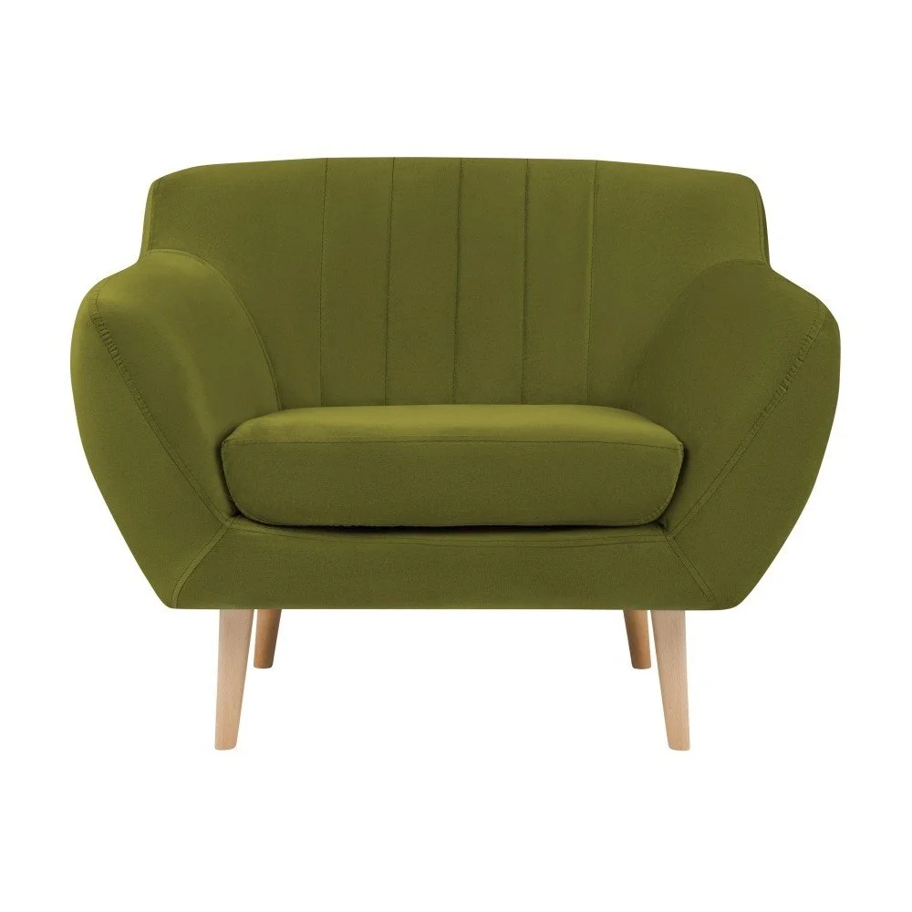 Zelené sametové křeslo Mazzini Sofas Sardaigne v:811130