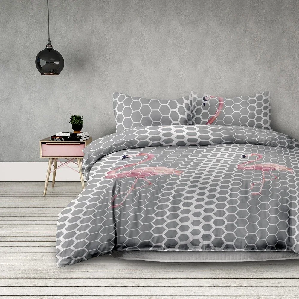 Povlečení z mikrovlákna na dvoulůžko AmeliaHome Flamingo Light, 220 x 240 cm v:1189790