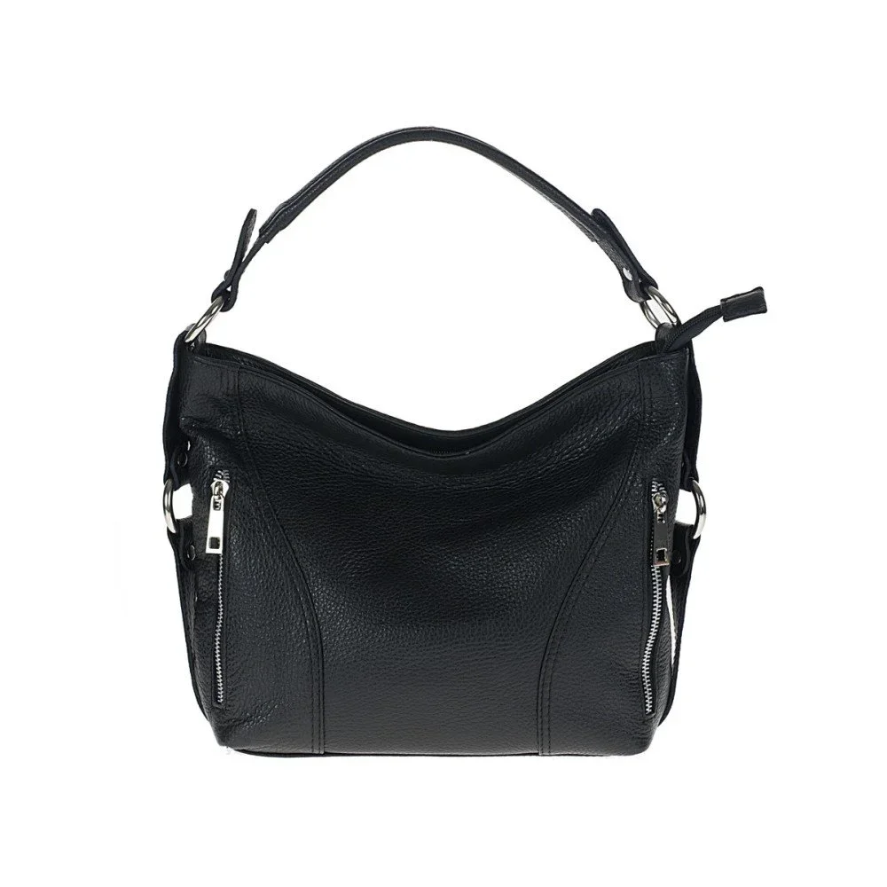 Černá kožená kabelka Pitti Bags Erin v:793386