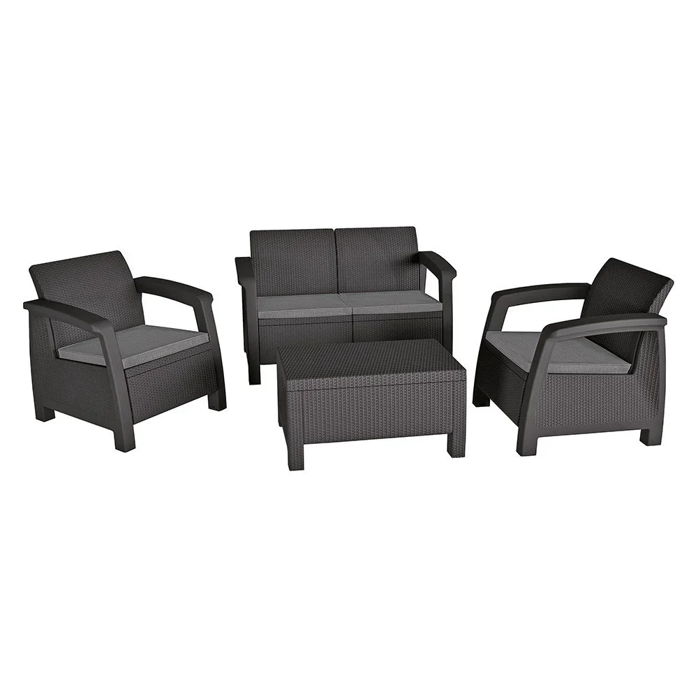 Šedý zahradní lounge set pro 4 Bahamas – Keter v:1371855