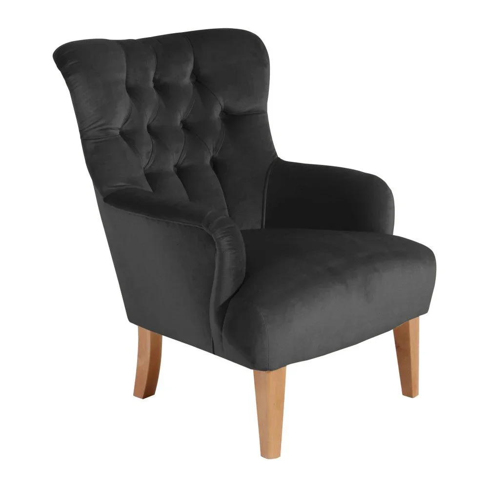 Antracitové křeslo Max Winzer Brandon Suede v:895078