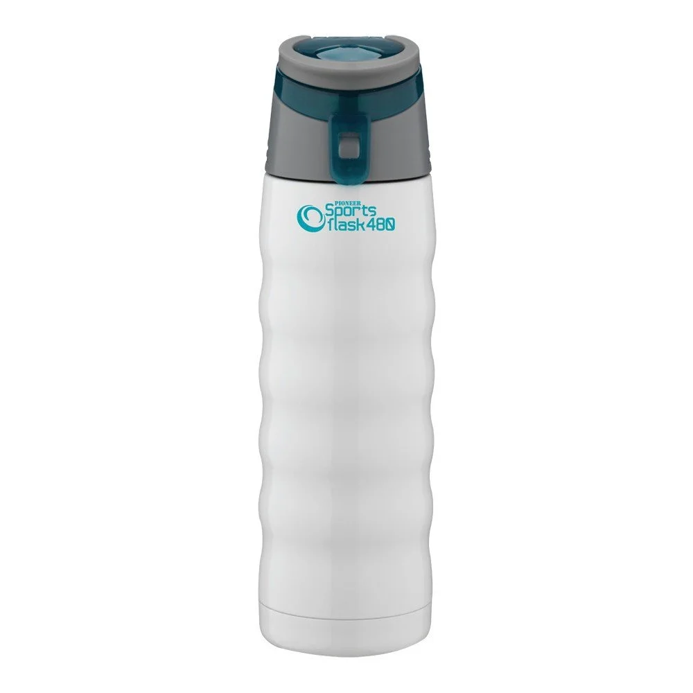 Bílo-zelená sportovní termoska z nerezové oceli Pioneer Sport, 350 ml v:1306994