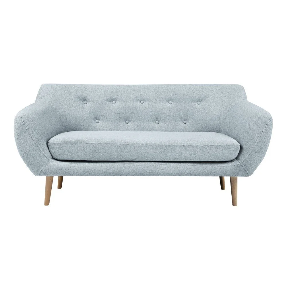 Světle modrá dvoumístná pohovka se světlými nohami Mazzini Sofas Sicile v:811246