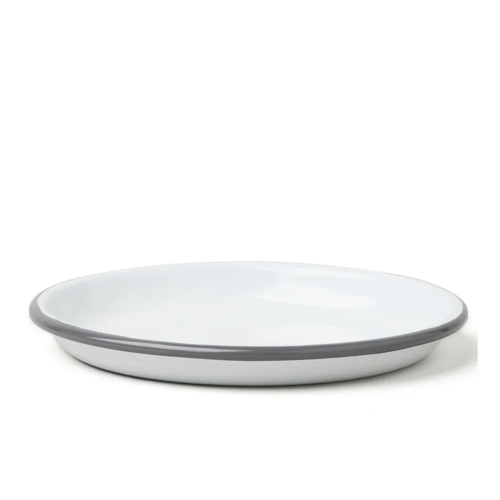 Velký servírovací smaltovaný talíř se šedým okrajem Falcon Enamelware, Ø 14 cm v:889346