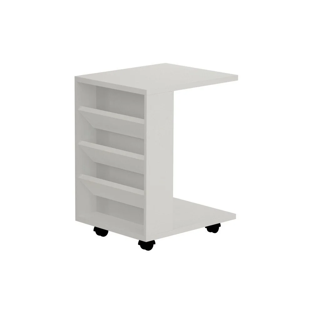 Bílý příruční stolek na kolečkách Section White v:1246242