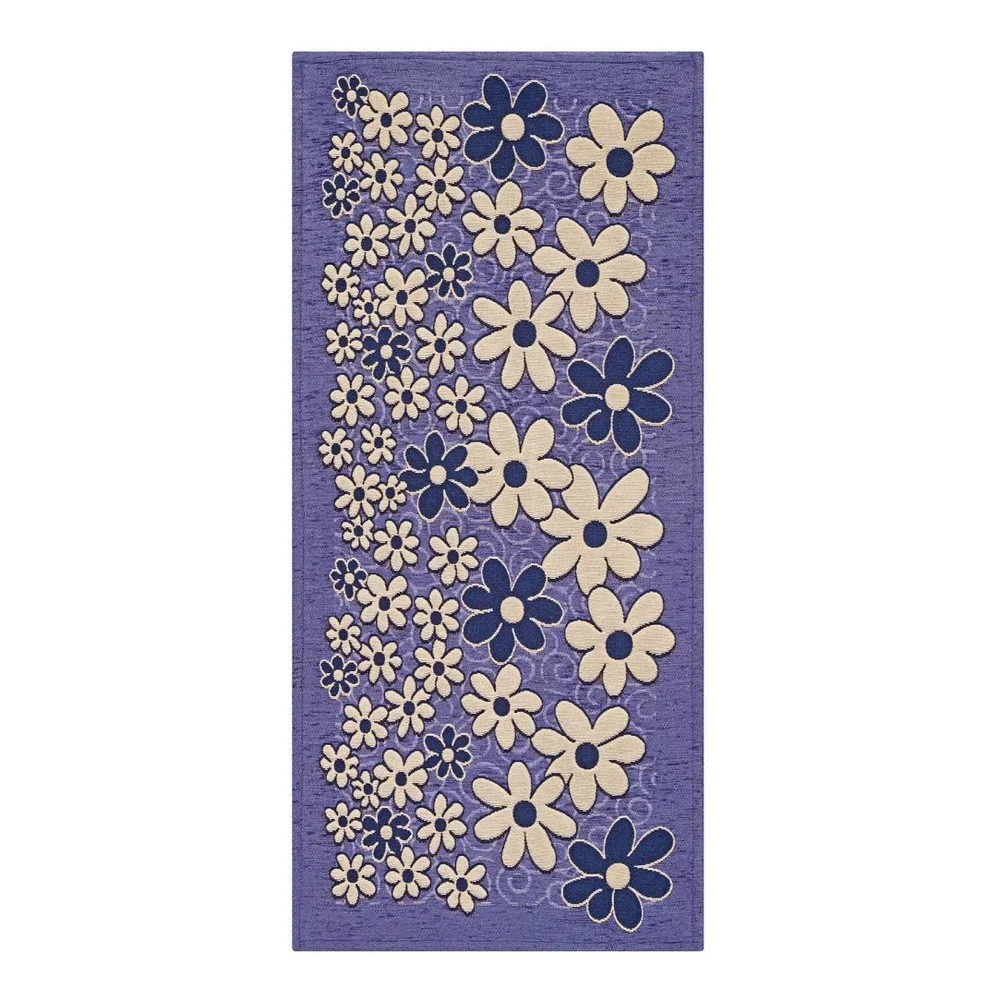 Fialový vysoce odolný kuchyňský koberec Webtappeti Margherite Lilla, 55 x 240 cm v:849032