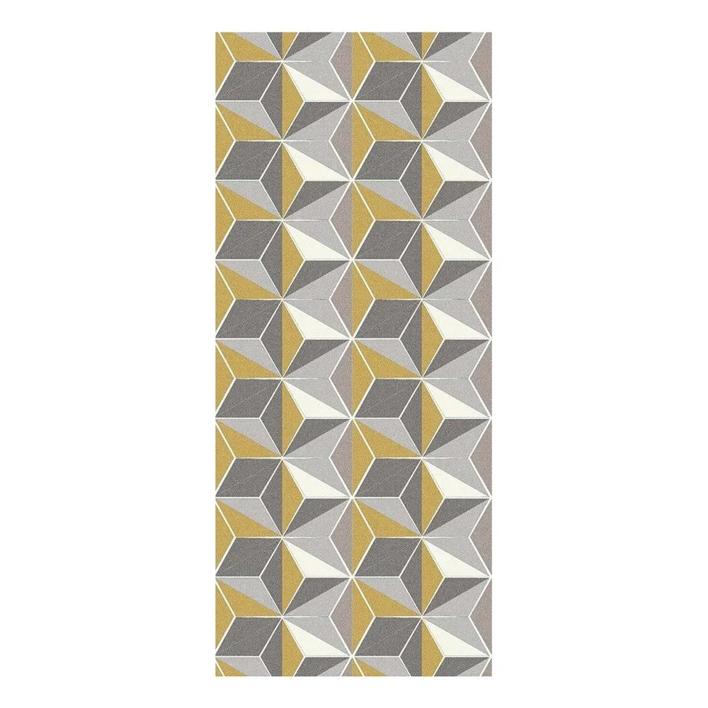 Šedo-žlutý běhoun Floorita Dice Ochre, 60 x 190 cm v:1253252