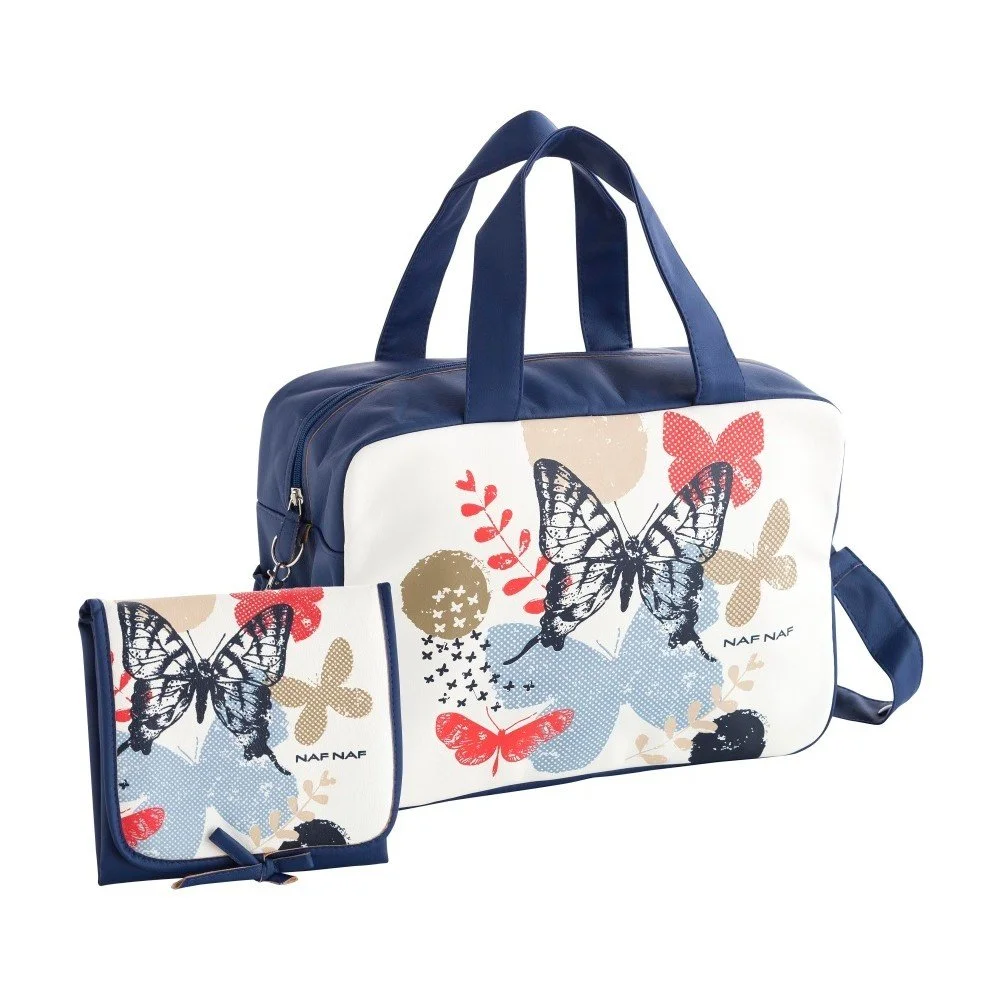 Set tmavě modré tašky na kočárek a přebalovací podložky Naf Naf Butterfly v:1124618