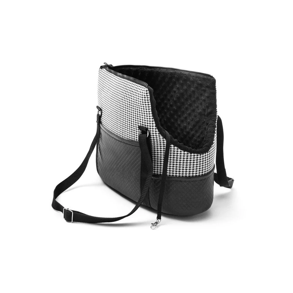 Černo-bílá cestovní taška pro psa Marendog Pepita, 18 x 42 x 33 cm v:1247438 Černo-bílá cestovní taška pro psa Marendog Pepita, 18 x 42 x 33 cm v:1247438