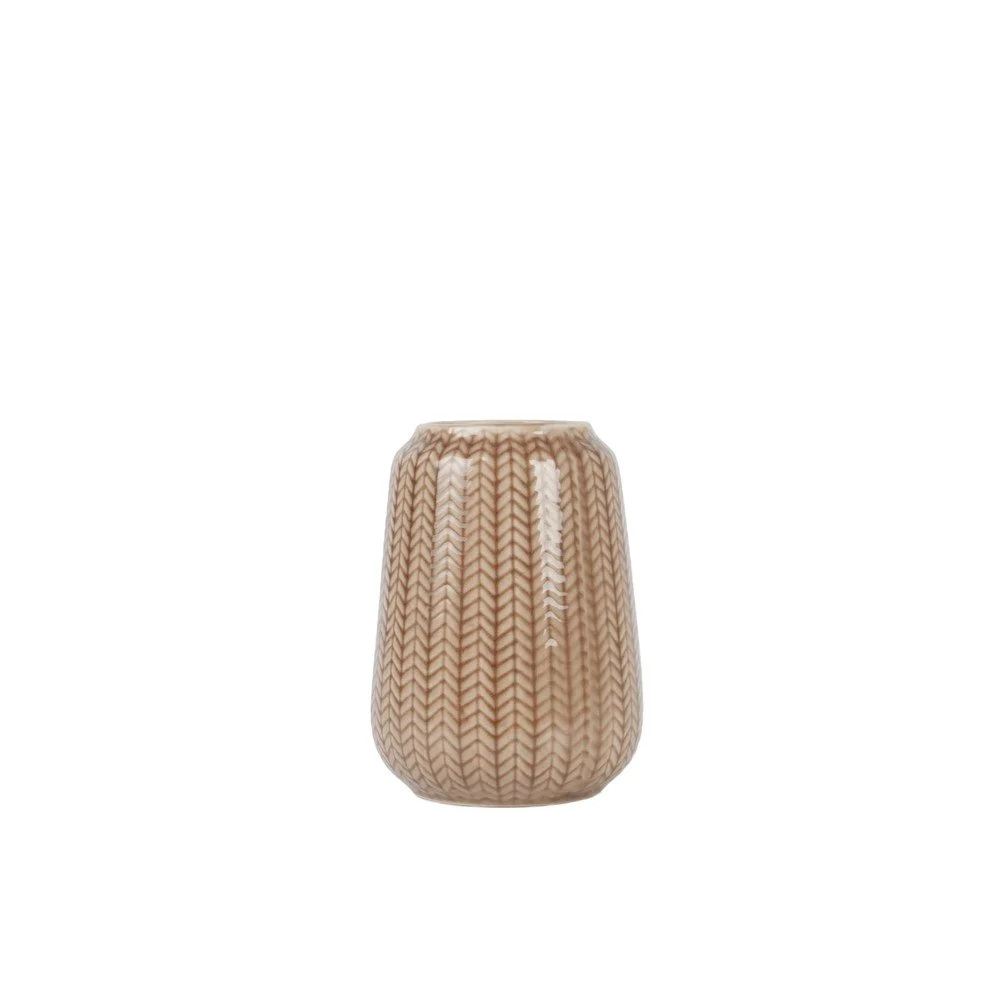 Malá hnědá váza PT LIVING Knitted v:755790
