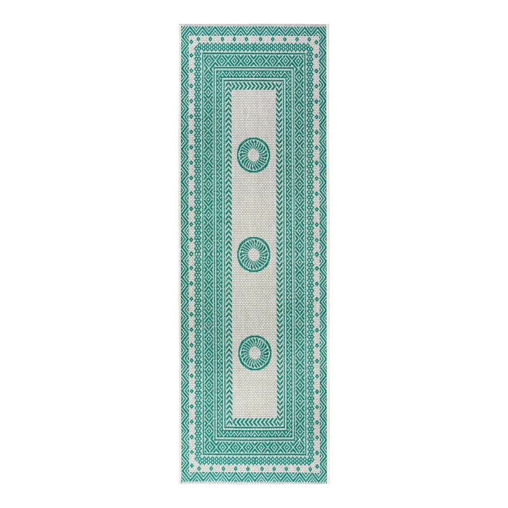Zeleno-béžový venkovní běhoun NORTHRUGS Elegant, 70 x 300 cm v:1425065