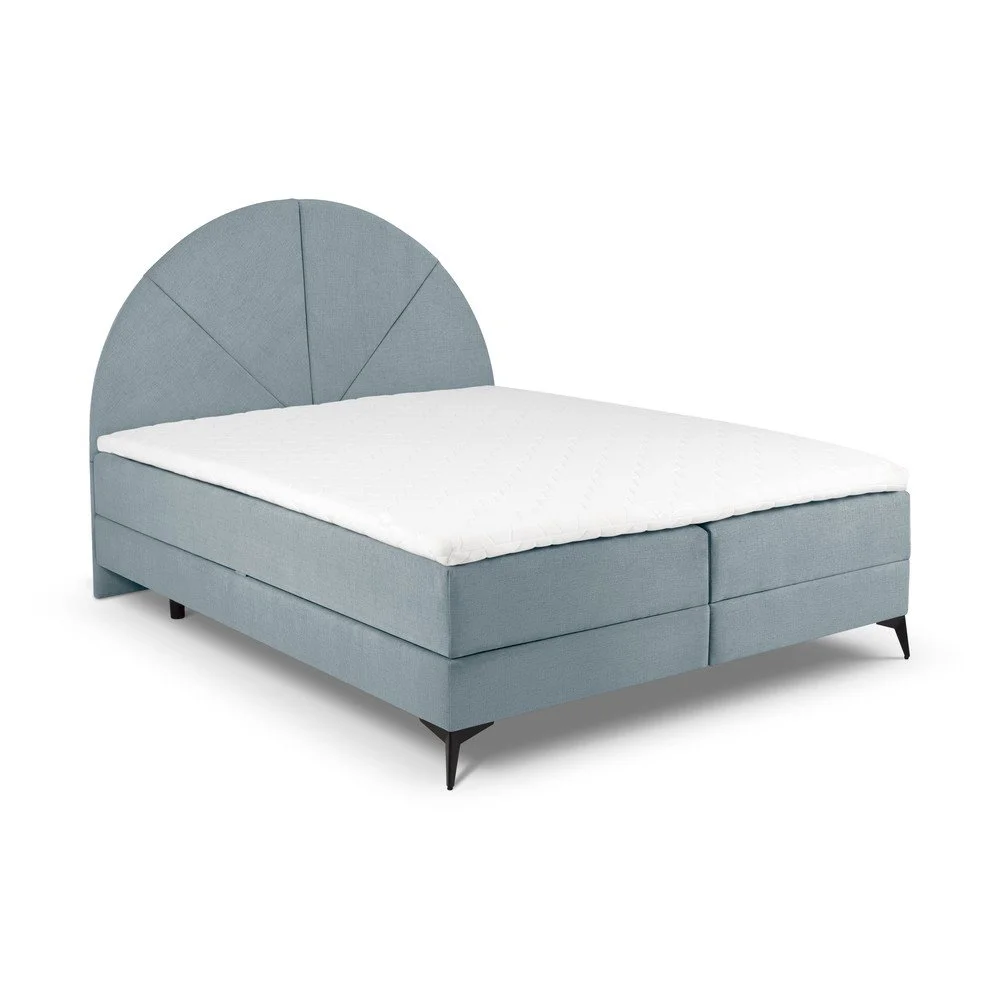 Světle modrá boxspring postel s úložným prostorem 160x200 cm Sunset – Cosmopolitan Design v:1536130