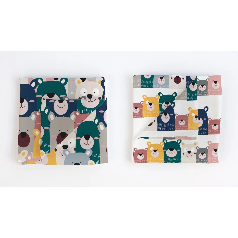 Bavlněná dětská plena Little Nice Things Bears, 80 x 80 cm v:1411017