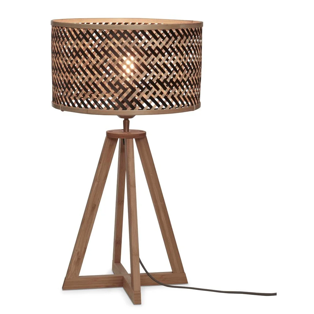 Stolní lampa s bambusovým stínidlem v černo-přírodní barvě Java – Good&Mojo v:1605882