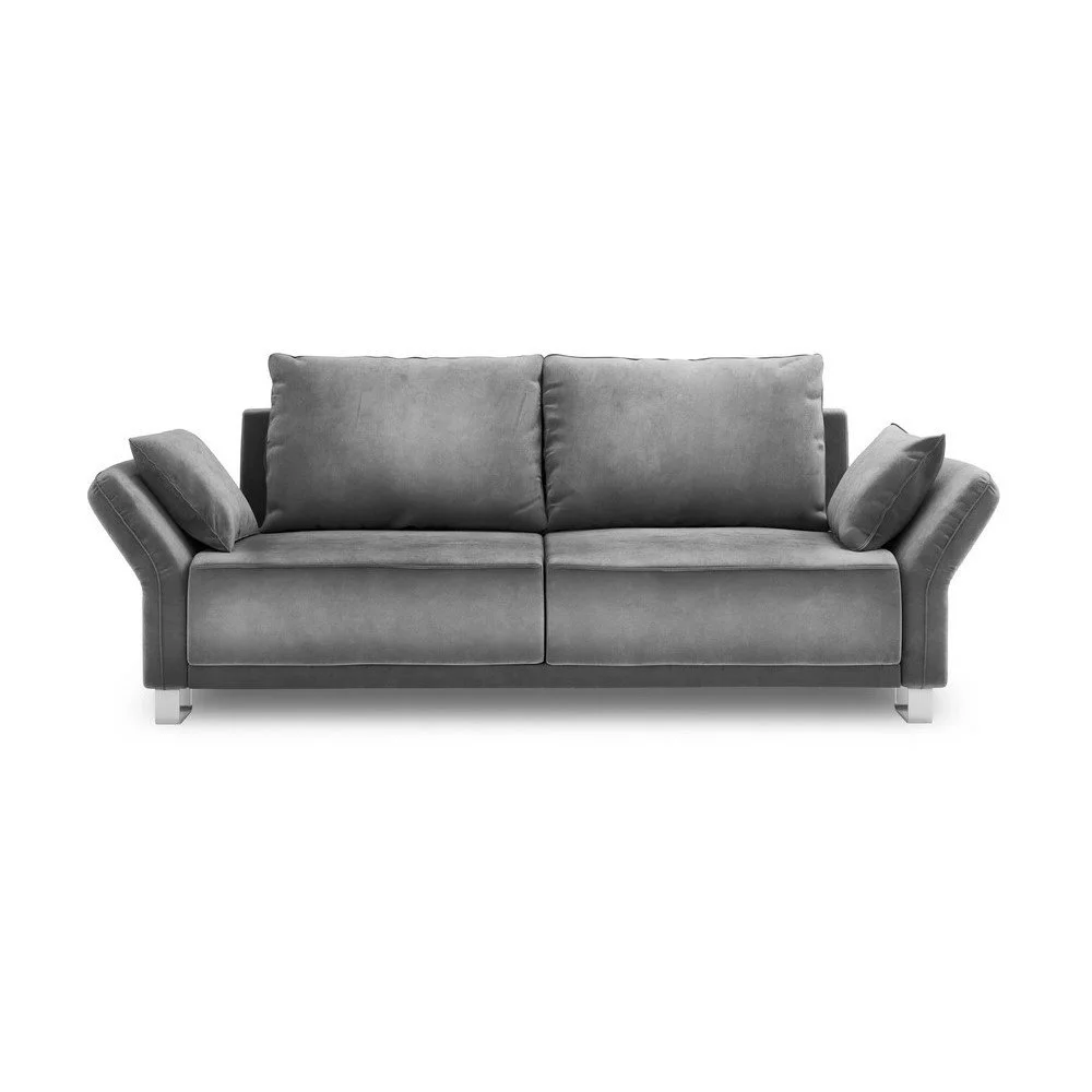 Šedý třímístná rozkládací pohovka se sametovým potahem Windsor & Co Sofas Pyxis v:1299482