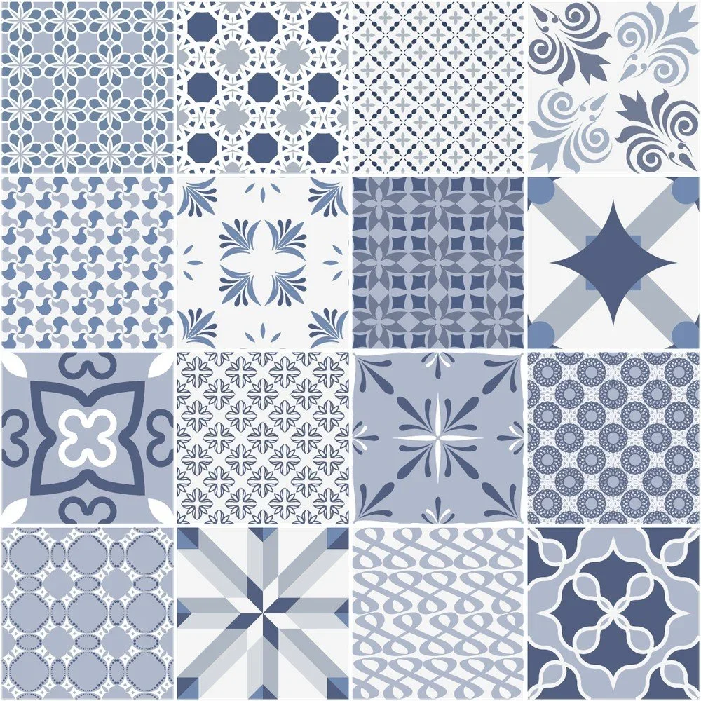 Sada 16 dekorativních samolepek na stěnu Ambiance Arctic, 10 x 10 cm v:984274