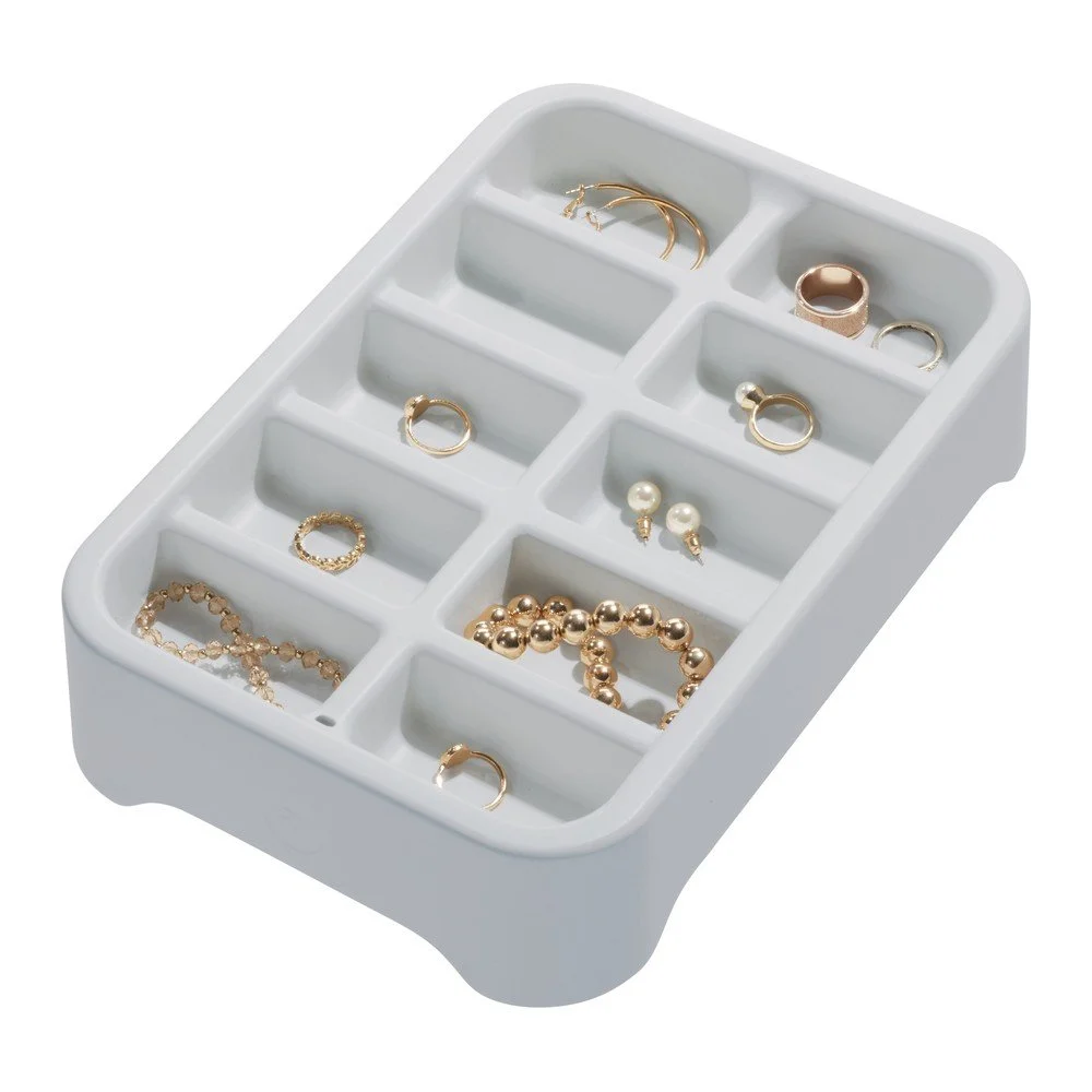 Šedý organizér na šperky iDesign Eco Bin 10, 28,12 x 19,23 cm v:1429563