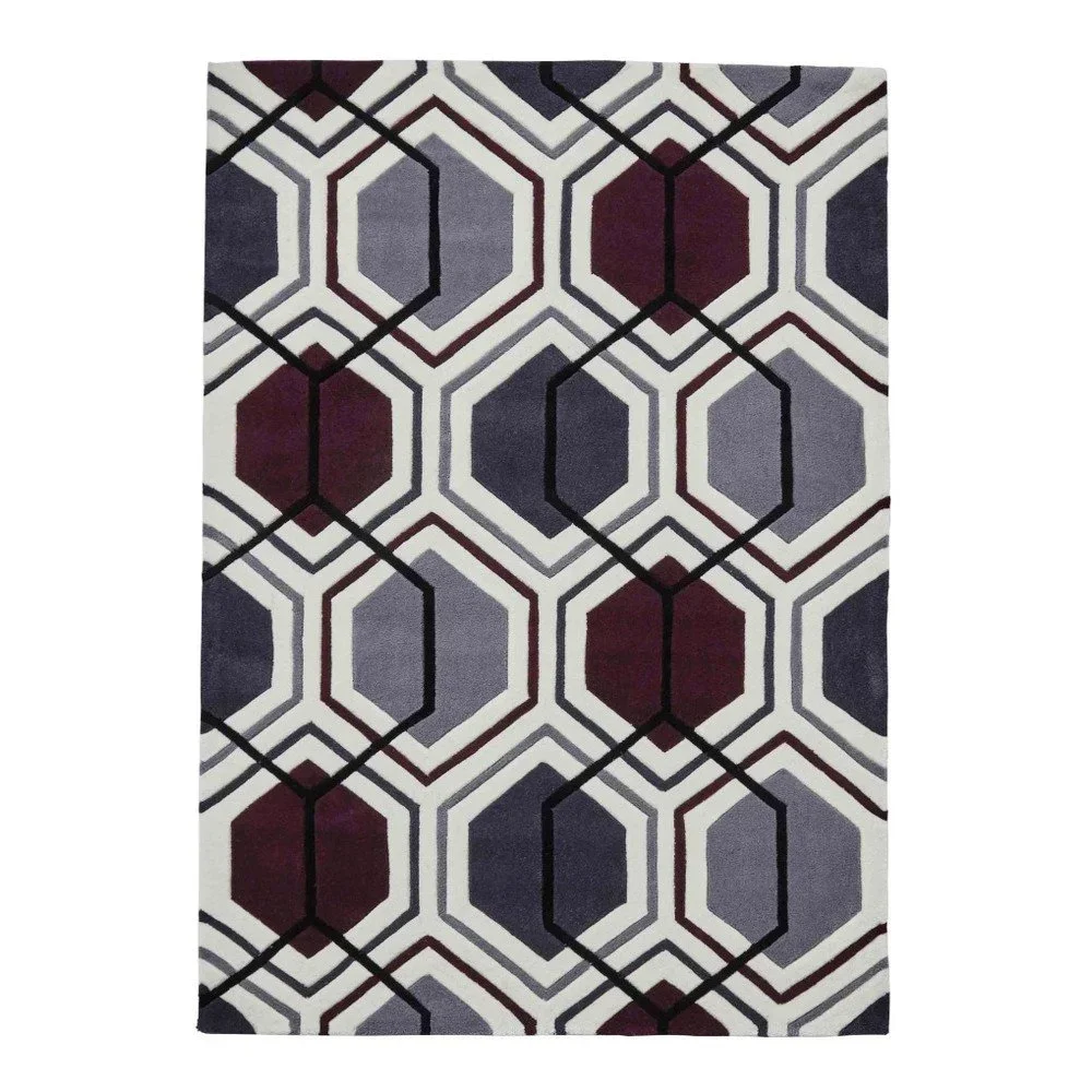 Tmavě modrý koberec Think Rugs Hong Kong Hexagon, 120 x 170 cm v:1061948