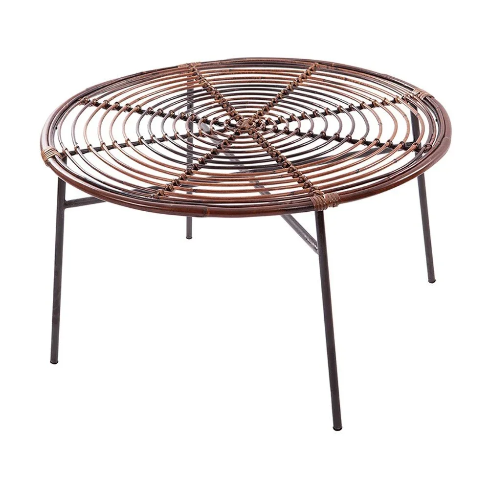 Ratanový konferenční stůl se skleněnou deskou RGE Koriander, ⌀ 85 cm v:1218440