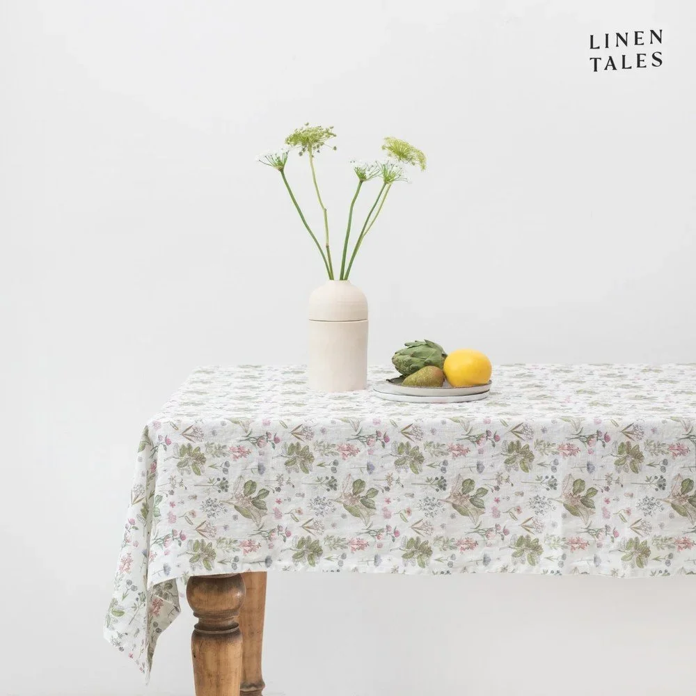 Lněný ubrus 140x200 cm White Botany – Linen Tales v:1632118