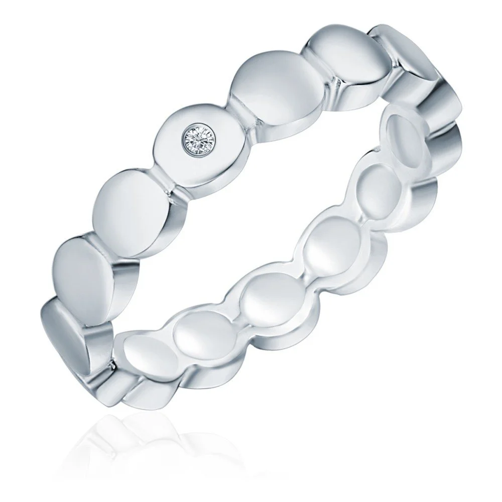 Stříbrný prsten s pravým diamantem Tess Diamonds Argi, vel. 54 v:910780