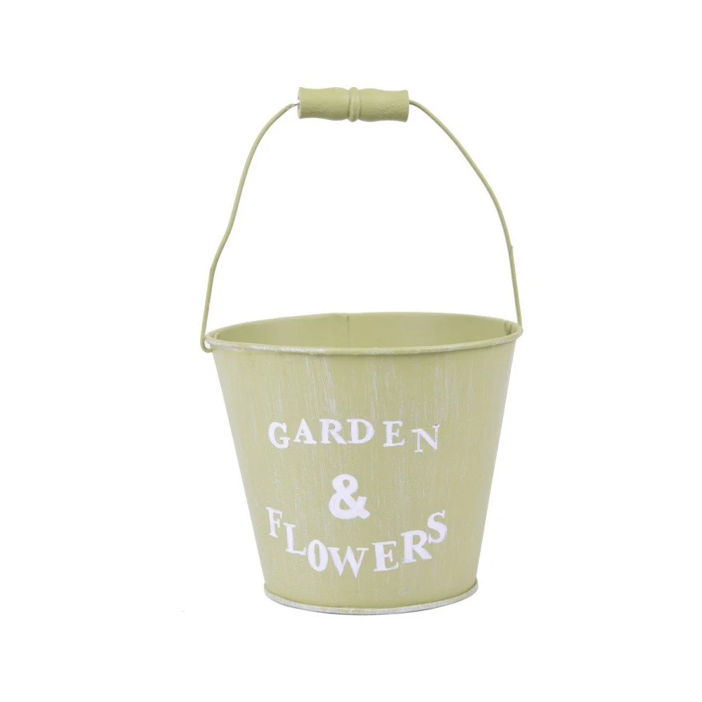 Velký zelený kyblík Ego Dekor Garden & Flowers, výška 16 cm v:847788
