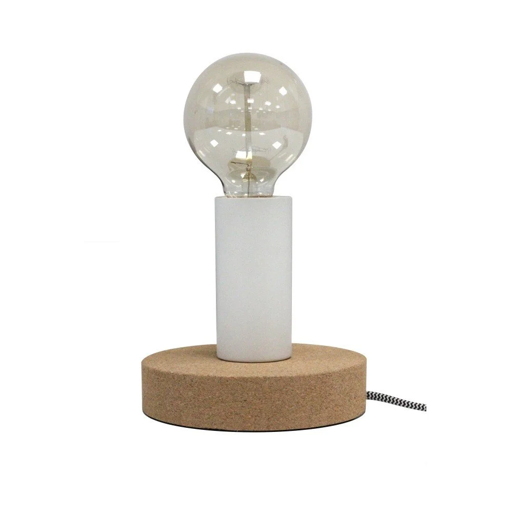 Bílá stolní lampa s korkovým detailem Red Cartel Elmer v:768922