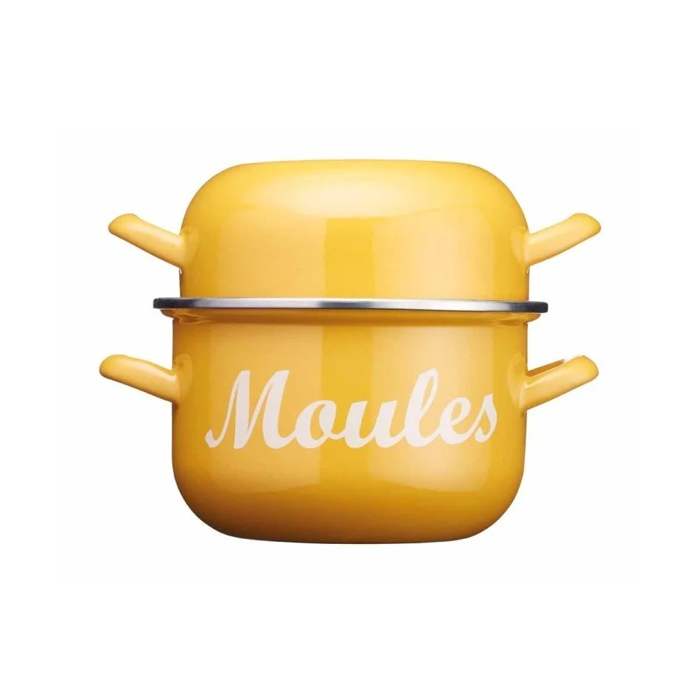 Žlutý smaltovaný hrnec na mušle Kitchen Craft World Of Flavours, ⌀ 18 cm v:1027858