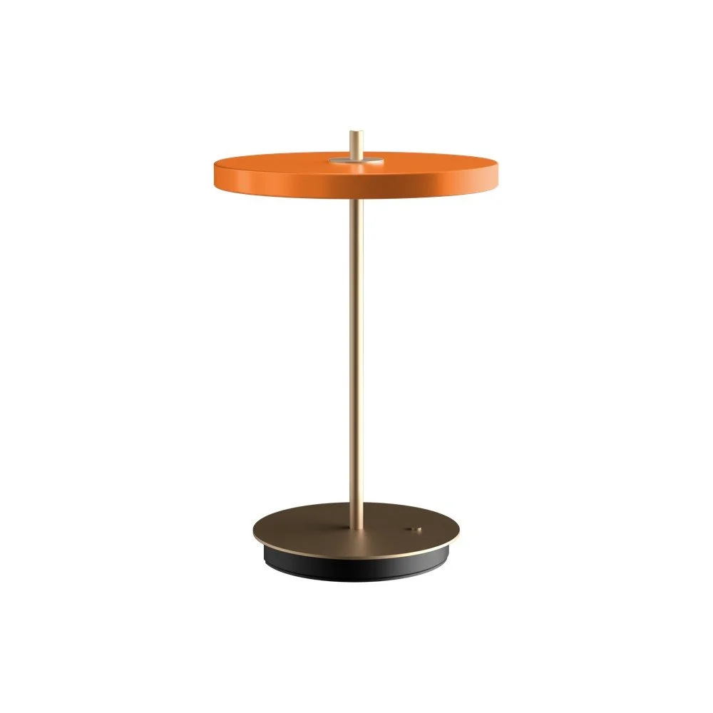 Oranžová LED stmívatelná stolní lampa s kovovým stínidlem Asteria Move – UMAGE v:1630100
