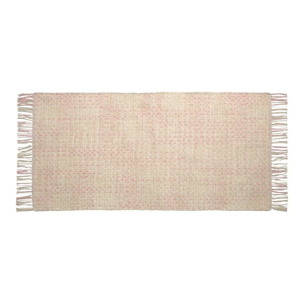 Růžovo-béžový bavlněný dětský koberec Kave Home Nur, 70 x 140 cm v:1409399