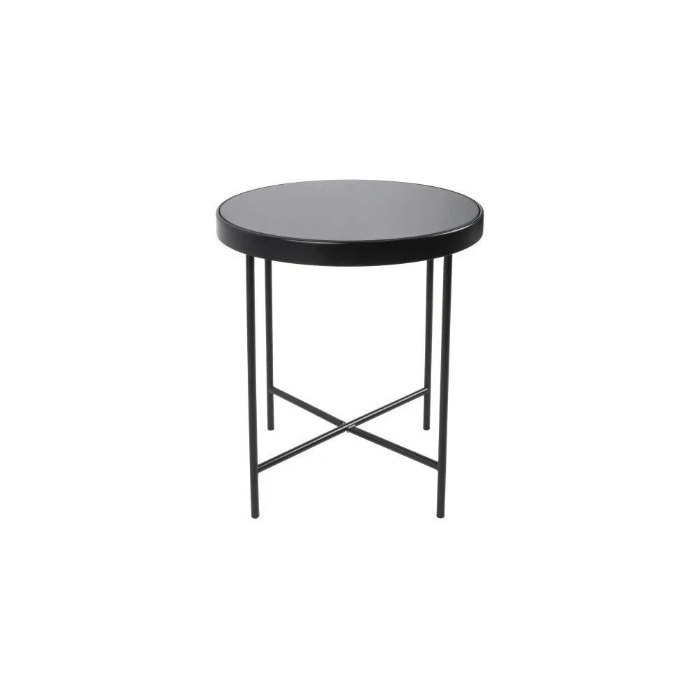 Černý příruční stolek Leitmotiv Smooth, ⌀ 42,5 cm v:1178842