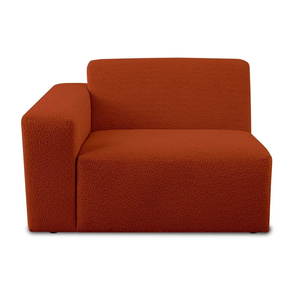 Modul pohovky z textilie bouclé v cihlové barvě Roxy – Scandic v:1654004