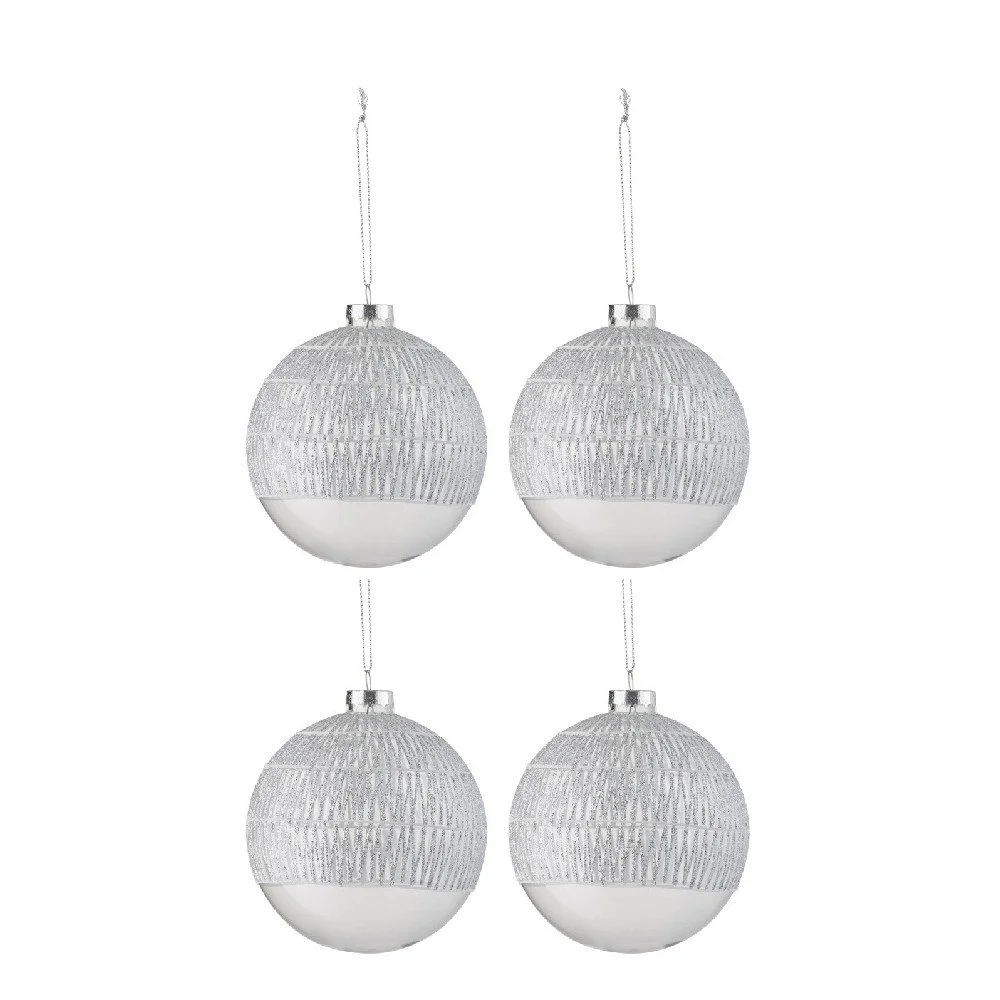 Sada 4 vánočních baněk J-Line Silvery v:1132858