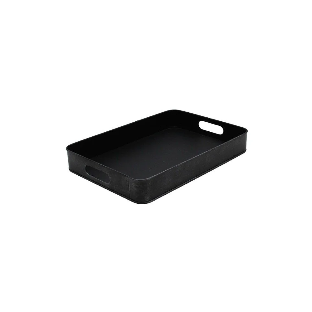 Černý kovový servírovací podnos LABEL51, 39 x 27 cm v:1228978
