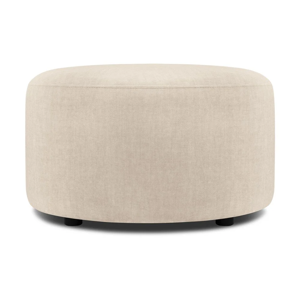 Béžový sametový puf Mazzini Sofas Debbie, ø 68 cm v:1447292