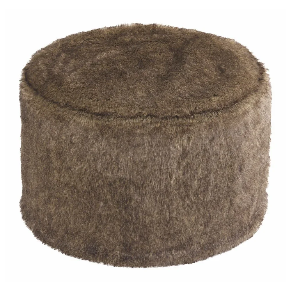 Hnědý chlupatý puf ZicZac v:745398