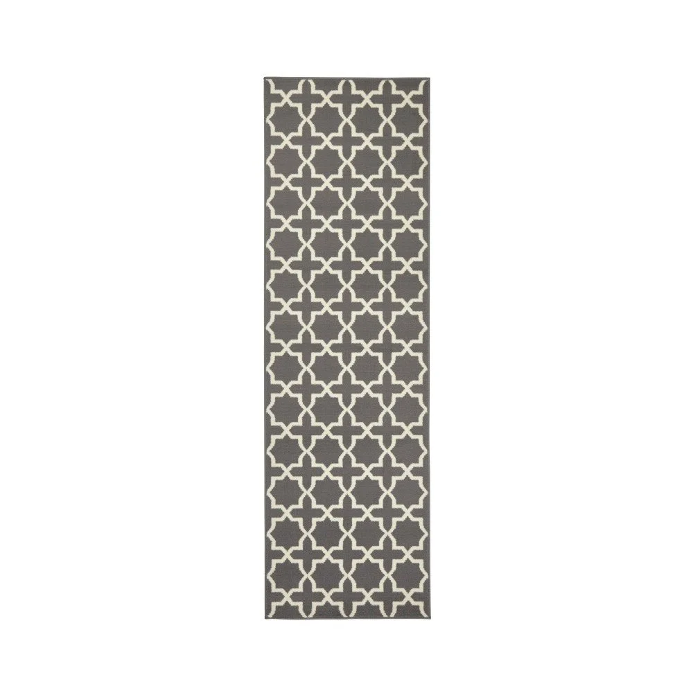 Šedo-bílý běhoun Hanse Home Basic Glam, 80 x 350 cm v:850700