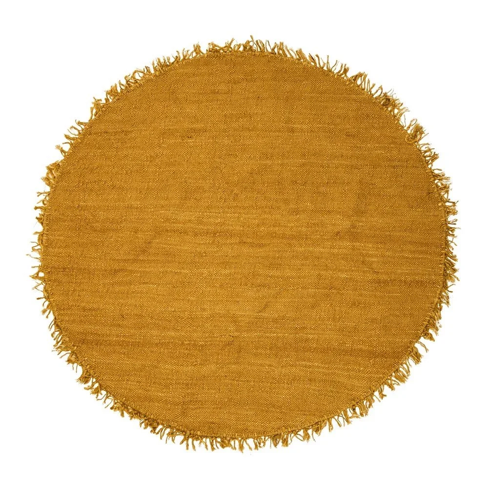 Žlutý jutový koberec Bloomingville Sun, ⌀ 150 cm v:1345085