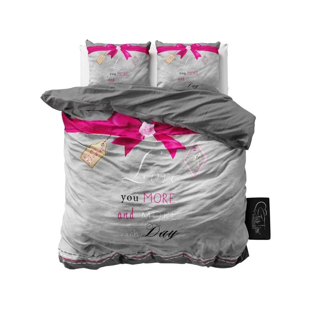 Šedé povlečení z mikroperkálu Sleeptime More Love, 240 x 220 cm v:838076