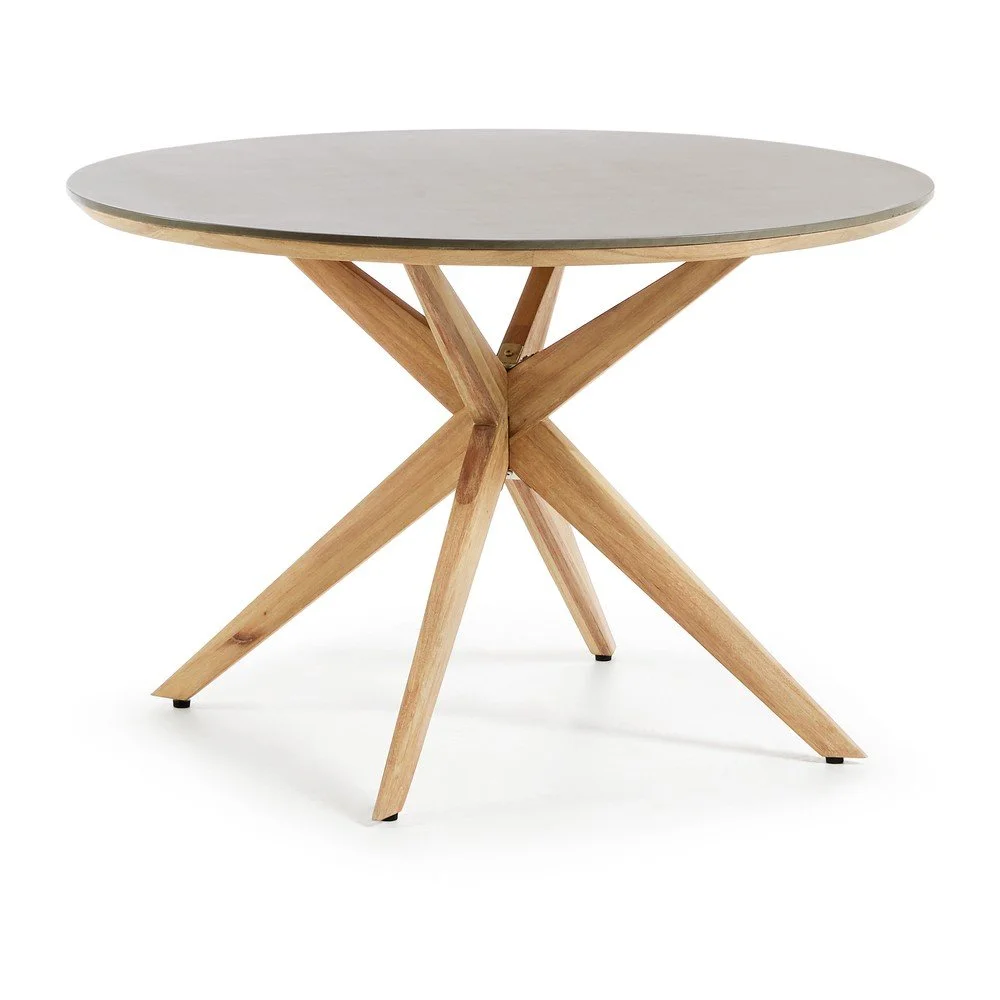 Jídelní stůl se světle šedou deskou Kave Home Glow, Ø 120 cm v:1012226