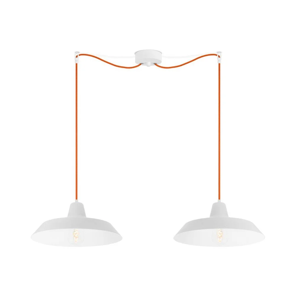 Oranžové závěsné svítidlo se 2 bílými stínidly Bulb Attack Cinco v:1110496