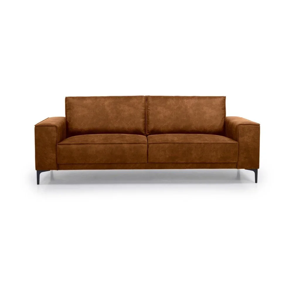 Koňakově hnědá pohovka z imitace kůže 224 cm Copenhagen v:1908608