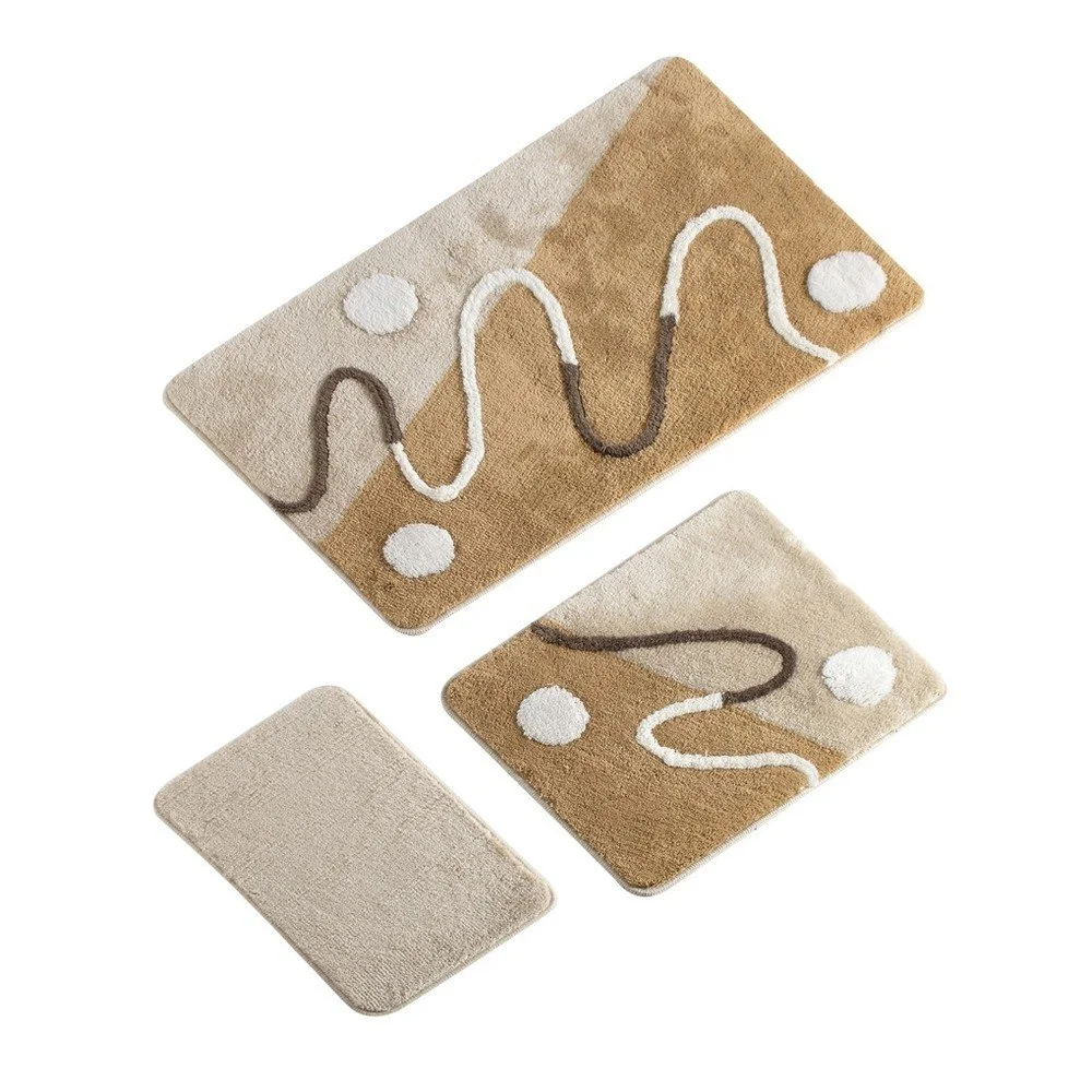 Sada 3 béžových koupelnových předložek Mabel Bath Mat Sima v:1156060