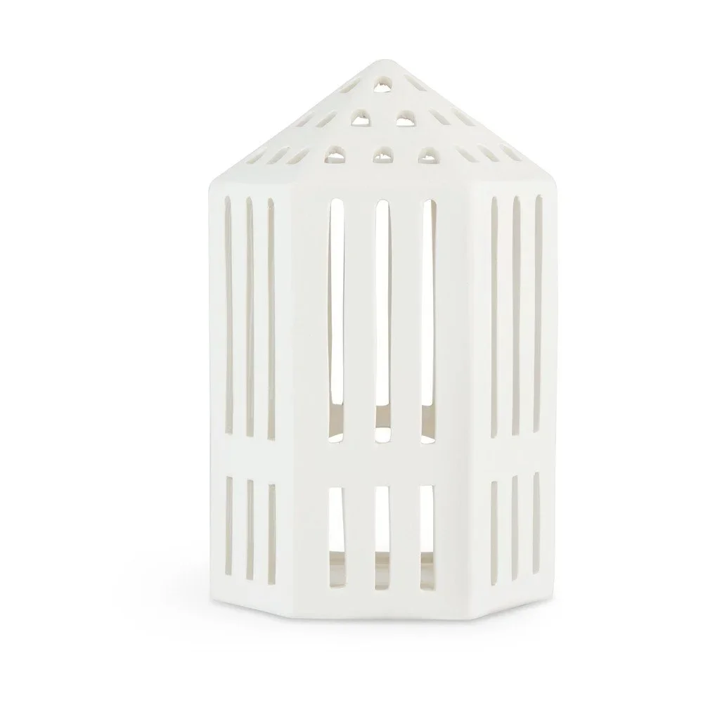 Bílá keramická lucerna Kähler Design Galleria, výška 18,5 cm v:1334362 Bílá keramická lucerna Kähler Design Galleria, výška 18,5 cm v:1334362