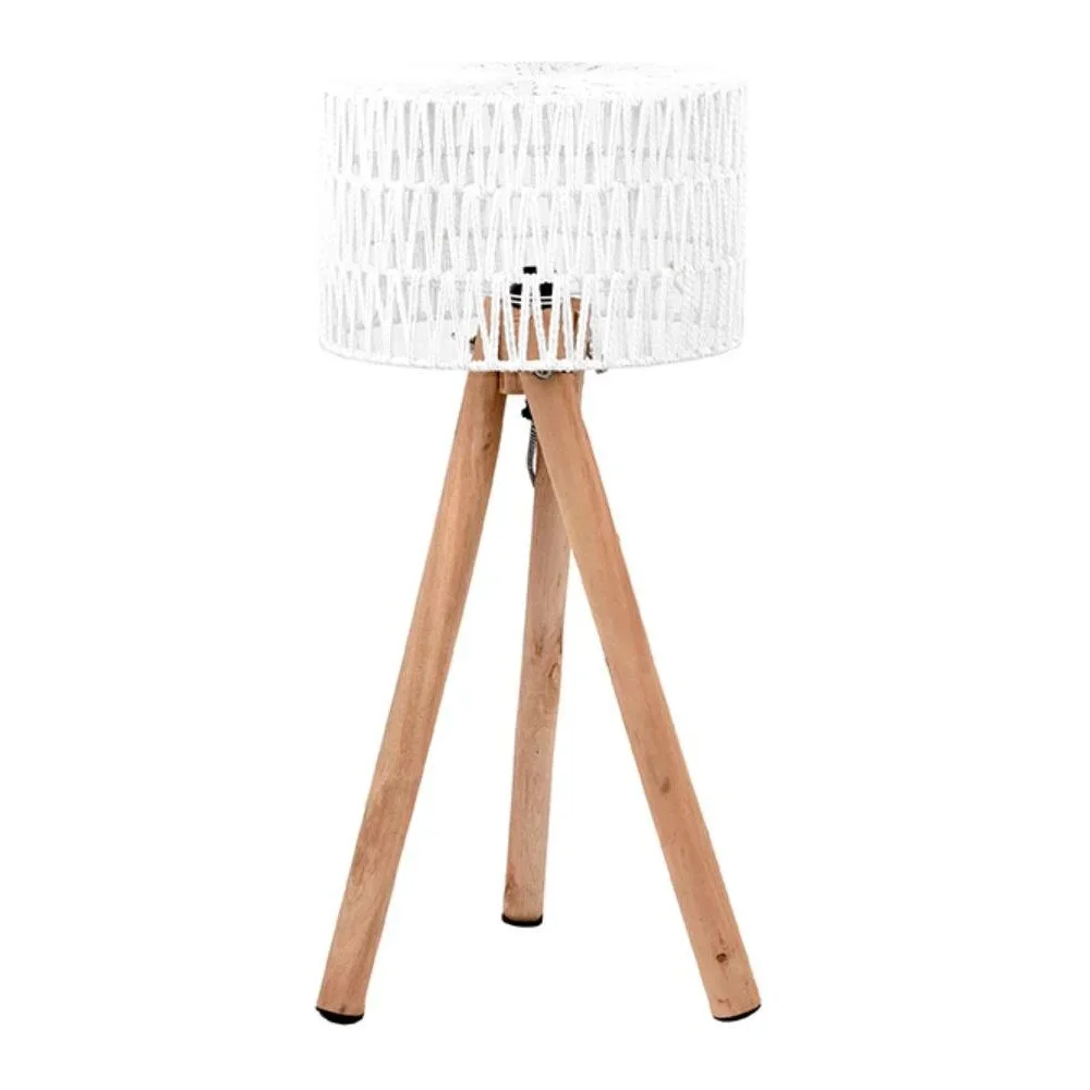 Bílá stolní lampa z mangového dřeva LABEL51 Stripe v:1229132