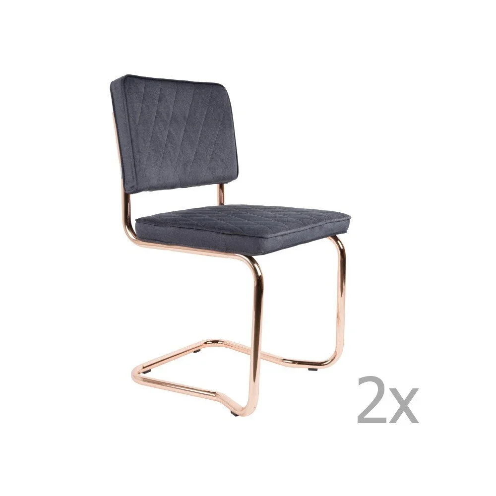 Sada 2 šedých židlí Zuiver Diamond Kink v:948230